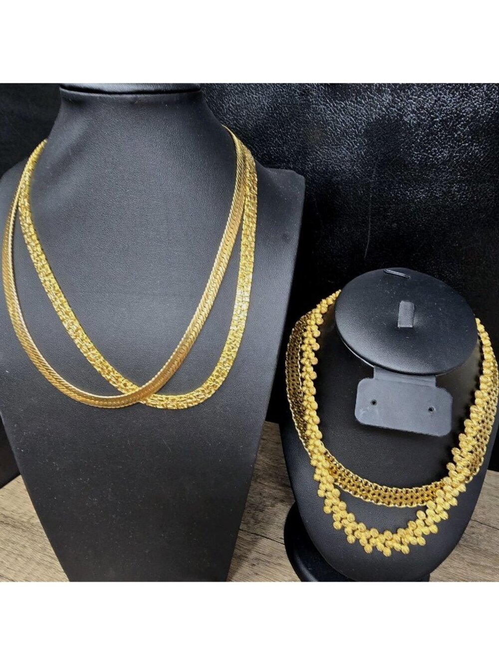 Vintage Gold Plated Necklace Lot 16" & 18" Excellent!